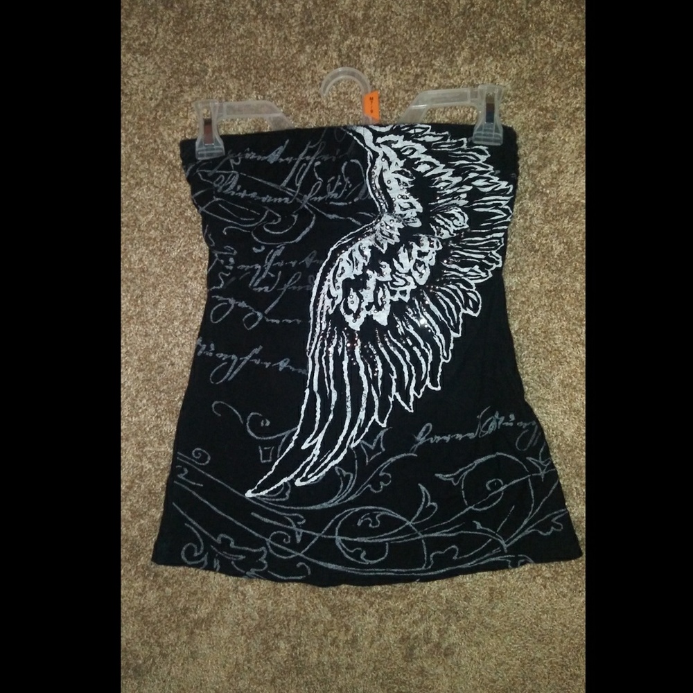 Vanity graphic designed strapless tubetop